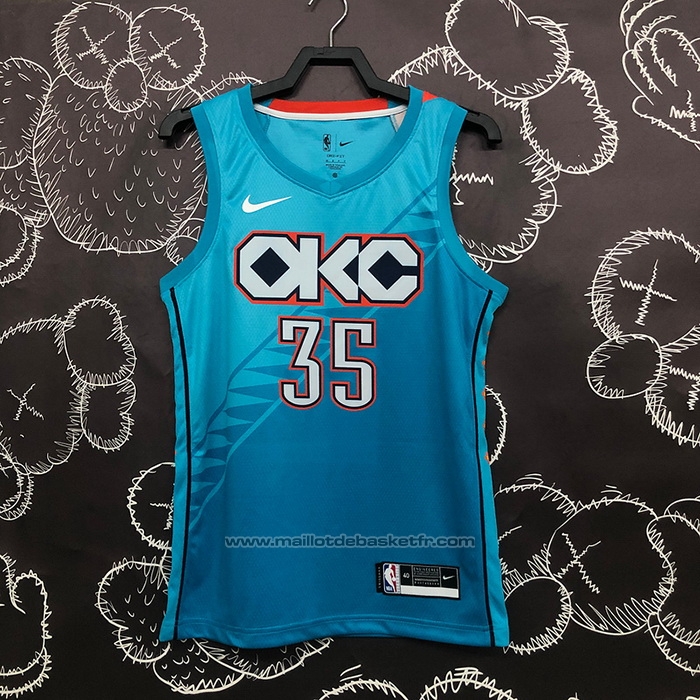 Maillot Oklahoma City Thunder Kevin Durant #35 Ville 2018-19 Bleu